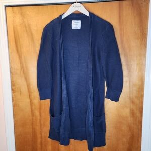 American Eagle Women's Woven Duster Cardigan in Navy, Size S